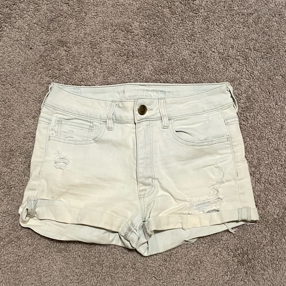 American Eagle Super Stretch High Rise Shorty Jean Shorts